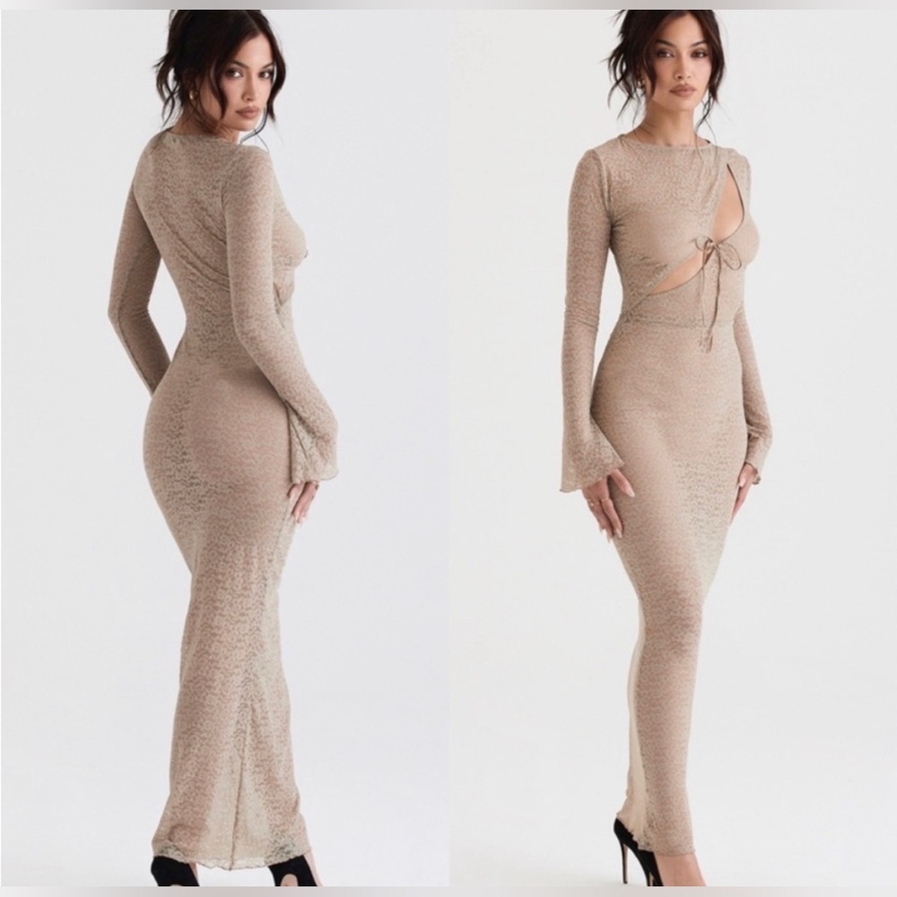 House of CB GIOVANNA STONE FLORAL LACE MAXI DRESS